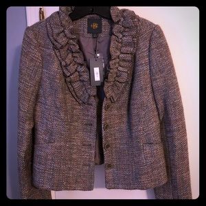 Ruffle collar tweed blazer | The Limited | NWT